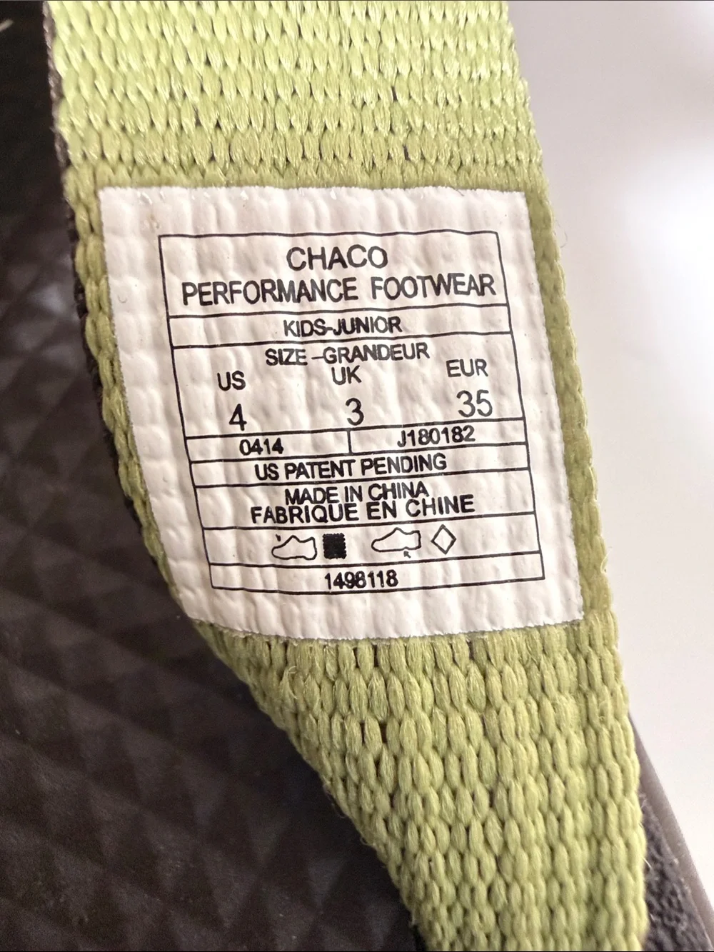 Chaco Kid’s Brown Flip Flop Sandals with Patterned Straps - Size 4